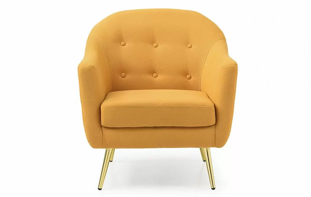 Кресло Carmen, желтый/золотые ножки - фото 3