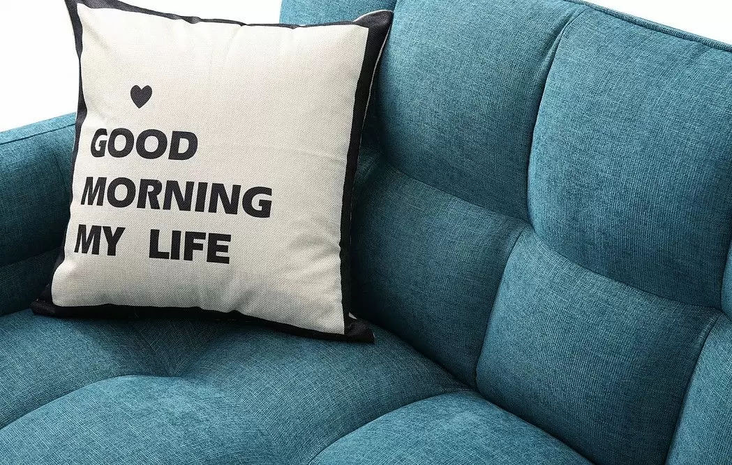 Диван-кровать Madrid, синий/золотые ножки - фото 7