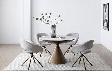 Стол Donna + 4 стула Alessa серый