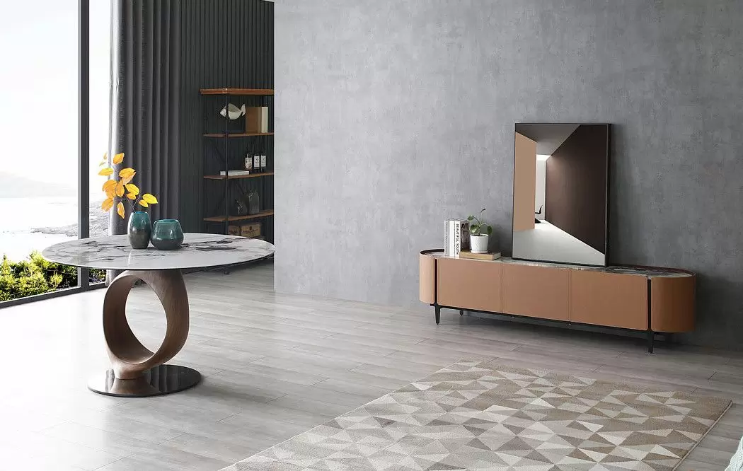 Стол Oasis 130, белая керамика/орех - фото 5