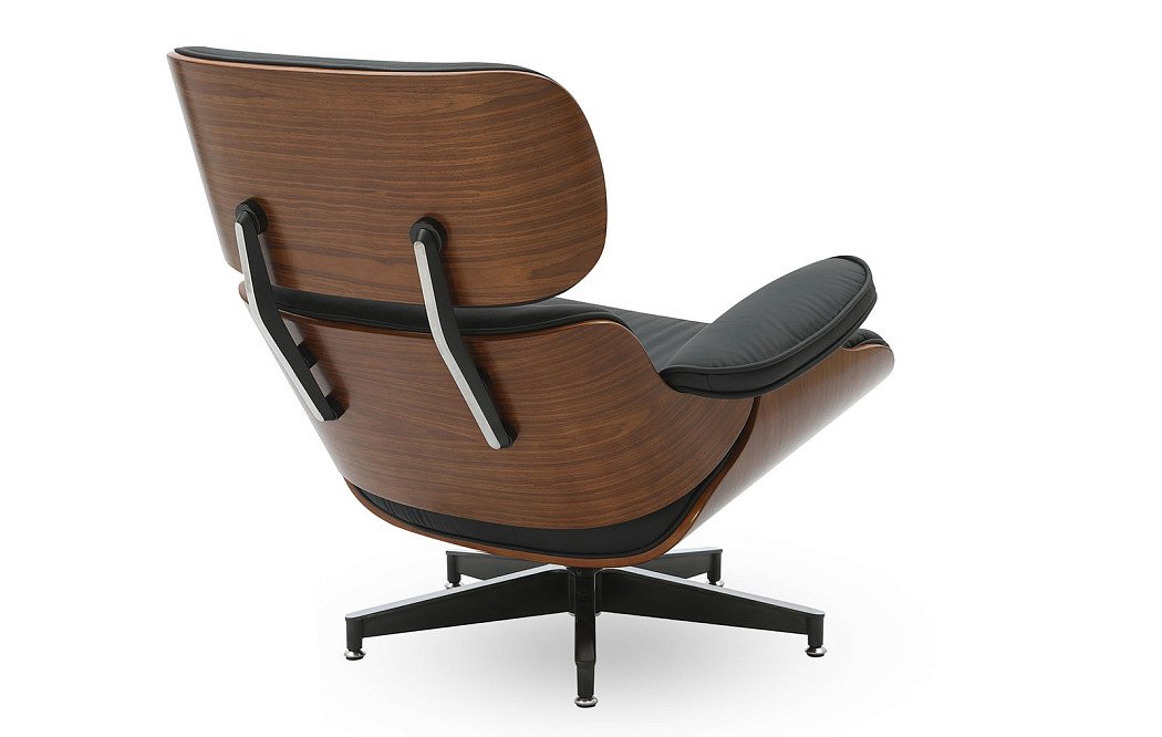Комплект кресло и оттоманка Eames Lounge, черный/орех - фото 9