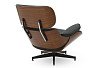 Комплект кресло и оттоманка Eames Lounge, черный/орех