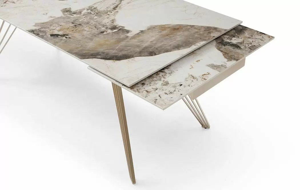 Стол раскладной Parma 160-240, светлая керамика/шампань - фото 14