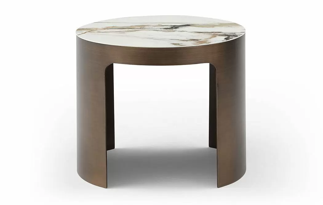 Стол журнальный Como (58), белая керамика/бронза - фото 3