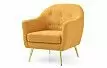 Кресло Carmen, желтый/золотые ножки