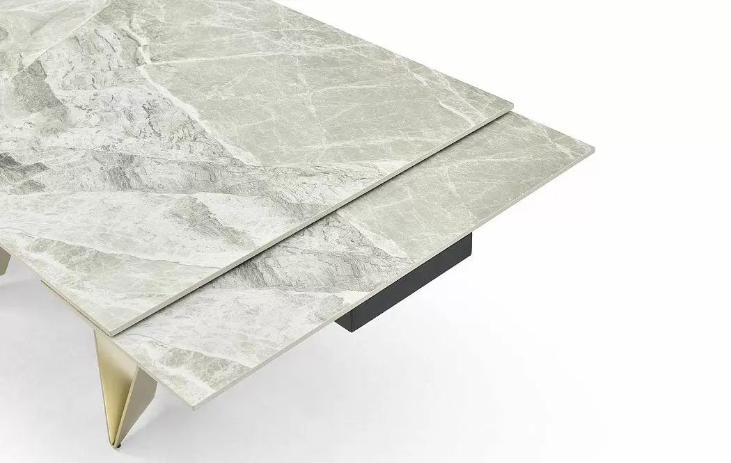 Стол раскладной Wilhelm 160-240, серая керамика/шампань - фото 9