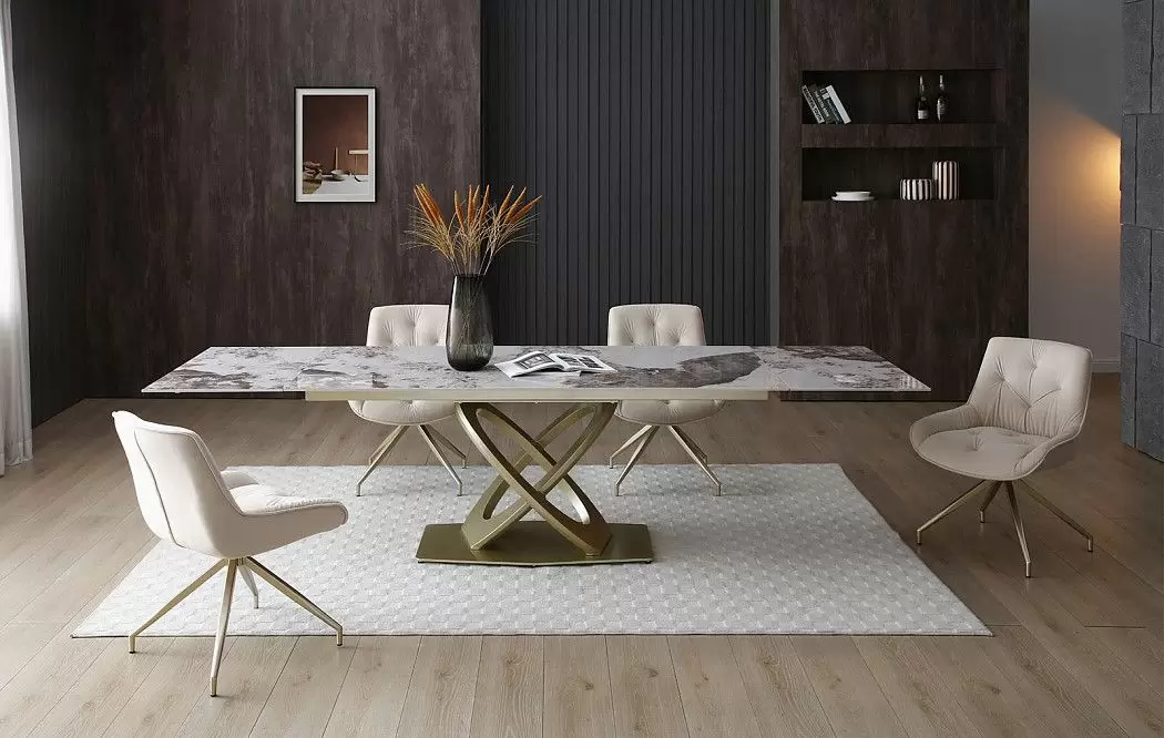 Стол Luisa + 4 бежевых стула Joely