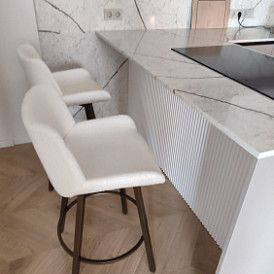 Стул барный Jasmin (76), кремовый/медь