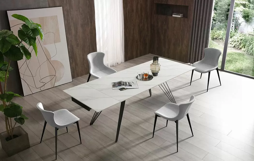 Стол раскладной Parma 180-280, керамика "каррарский мрамор" - фото 2