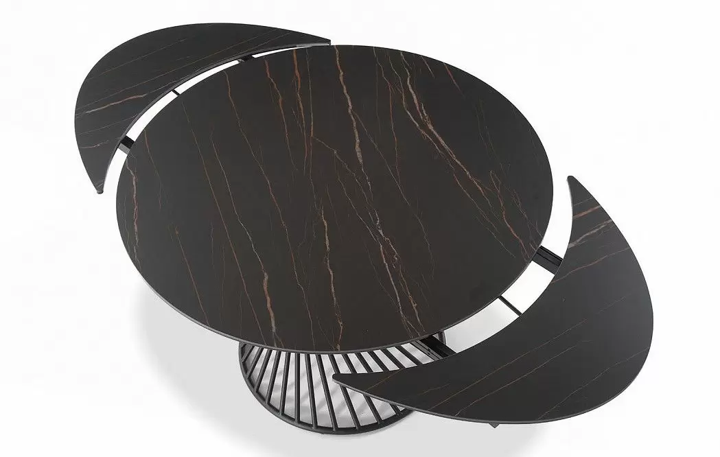 Стол раскладной Tornado 120-180, темная керамика/черный - фото 10