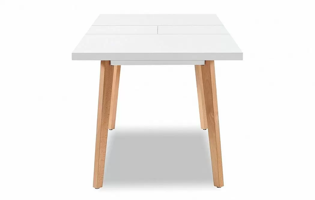 Стол раскладной Pamela 130-170, белый матовый/бук - фото 12