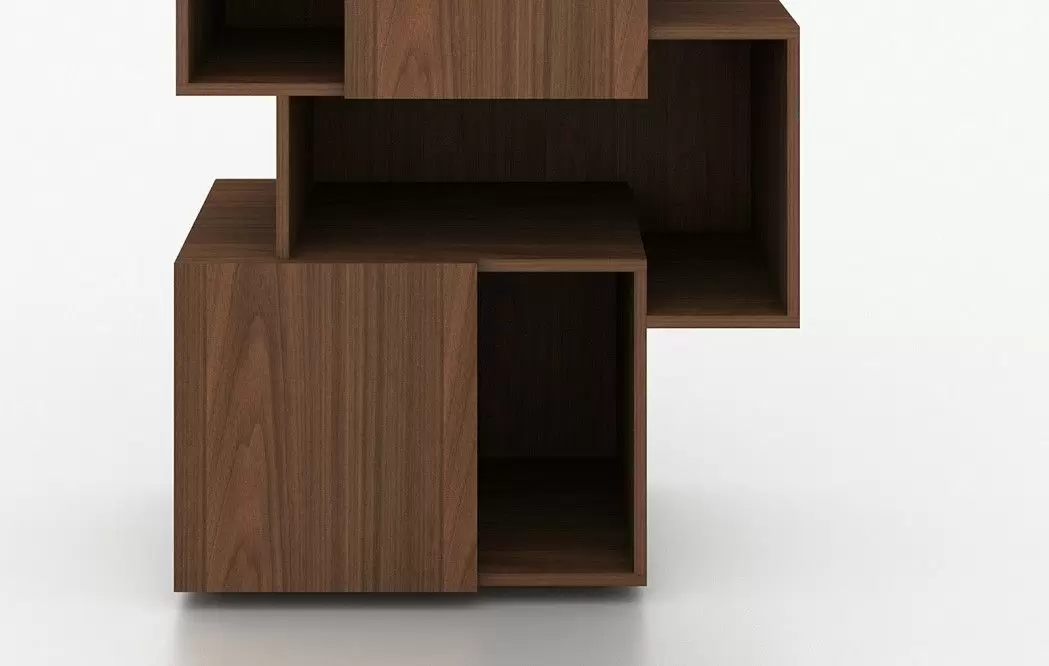 Стеллаж Palo Walnut, орех/серая полка - фото 9