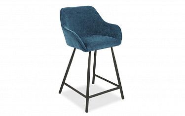 Стул полубарный Edwin, графитово-синий/черный
