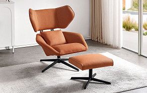 Кресло и оттоманка Boston, терракотовый