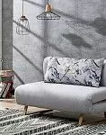 Диван-кровать Rosy 2-х местный, серый/цветочный принт