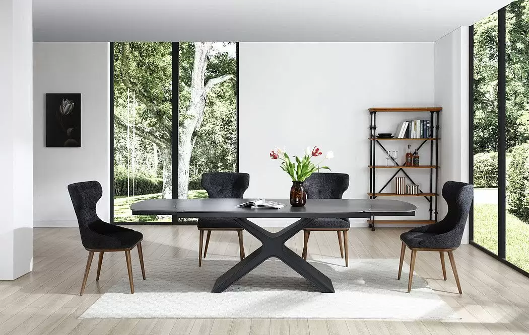 Стол раскладной Charlotta 180-260, черная керамика - фото 15