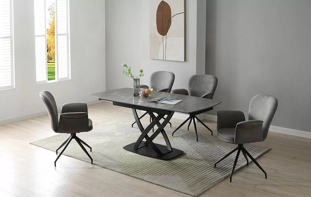 Стол раскладной Lorenzo 120-180, серая керамика - фото 2