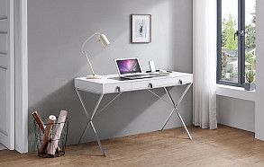Стол письменный Christopher, белый/хром Стол письменный Christopher, белый/хром