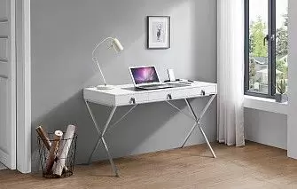 Стол письменный Christopher, белый/хром