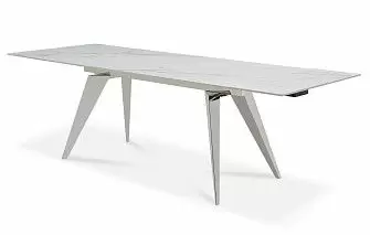 Стол раскладной Ramses 180-250, белый мрамор/хром
