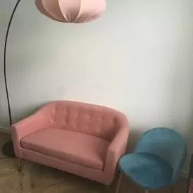 Диван Florence 2-х местный, темно-серый/цветные пуговицы