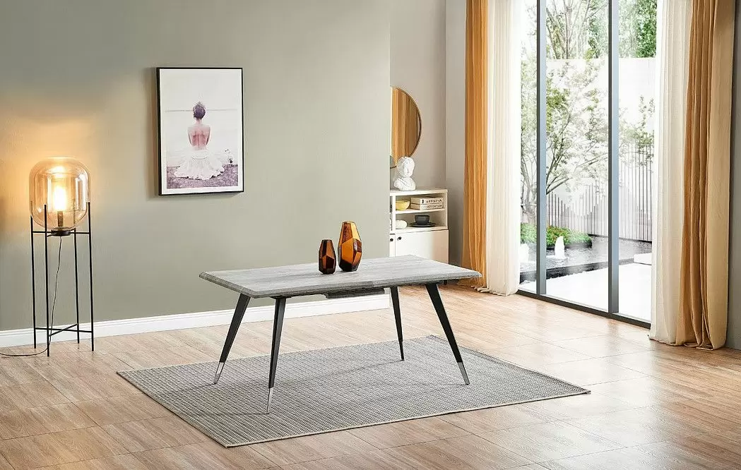 Стол раскладной Dusseldorf 160-200, античный дуб/черный - фото 3