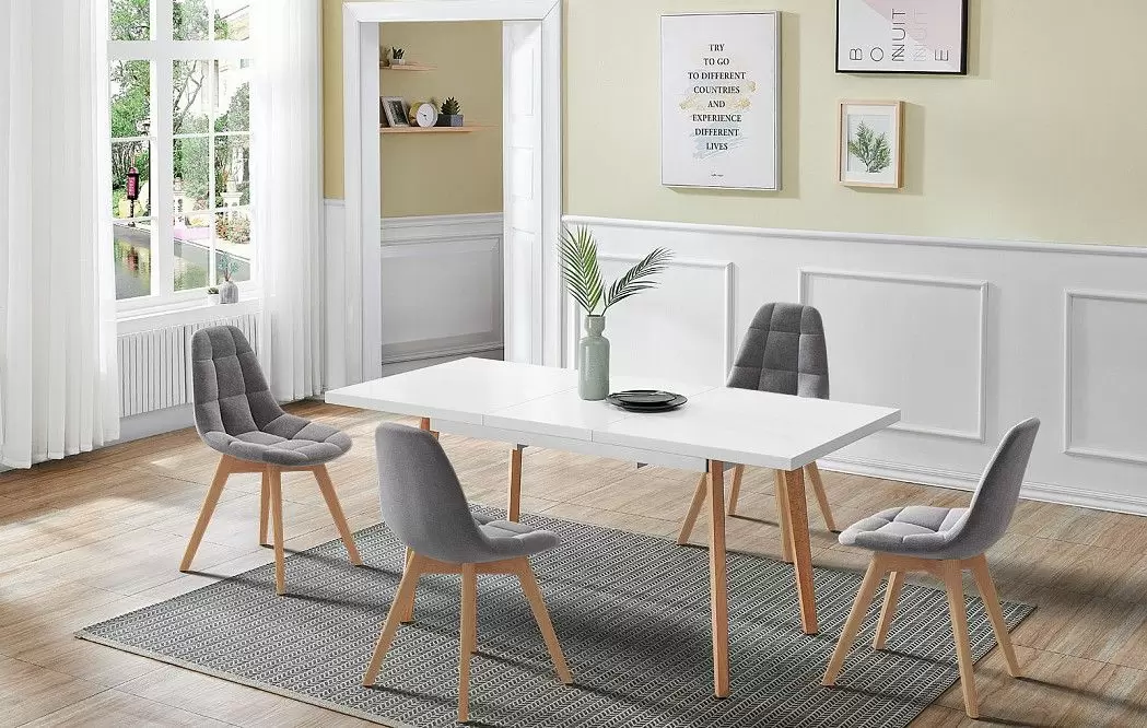 Стол раскладной Pamela 130-170, белый матовый/бук - фото 15