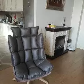 Оттоманка в стиле Husk, серый