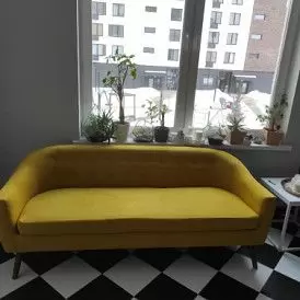 Диван Florence 2-х местный, темно-серый/цветные пуговицы