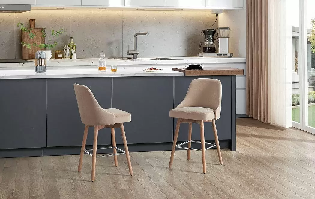 Стул полубарный Jimmy, бежевый/беленое дерево - фото 2