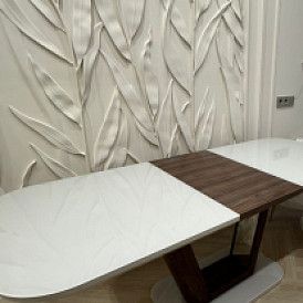 Стол раскладной Ester 160-200, бежевый/коричневый