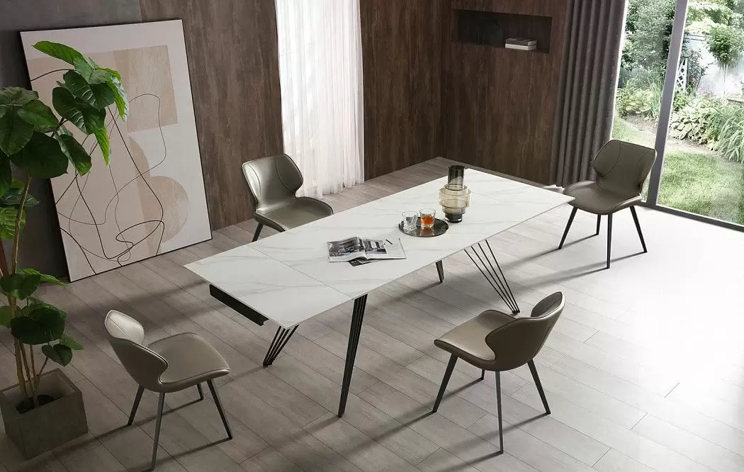 Стол раскладной Parma 180-280, керамика "каррарский мрамор" - фото 3