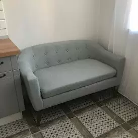 Диван Florence 2-х местный, темно-серый/цветные пуговицы