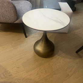 Стол журнальный Reggio (50), белый камень/бронза