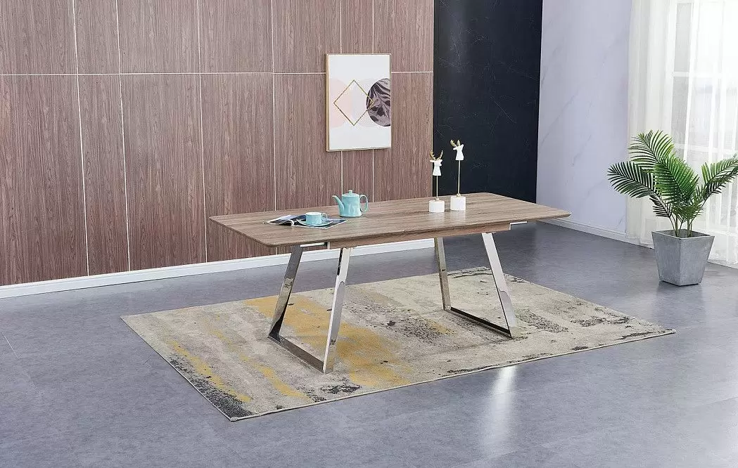 Стол раскладной Otis 160-200, дуб/сталь - фото 4