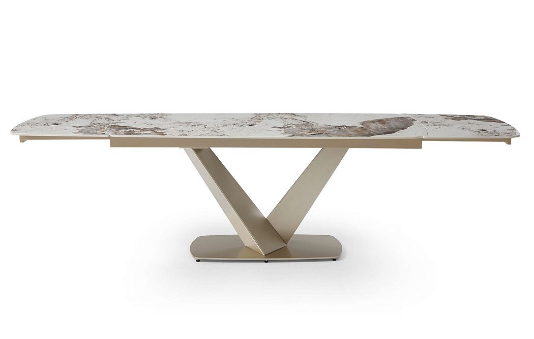 Стол раскладной Victoria 140-200, светлая керамика/шампань - фото 13