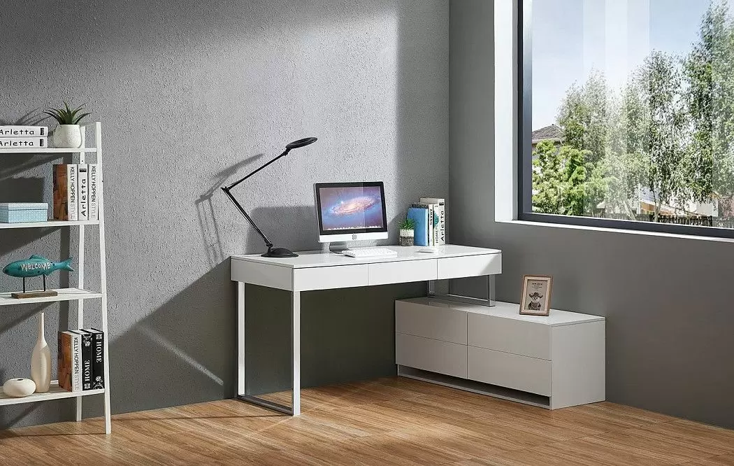 Стол письменный Dresden, белый/хром