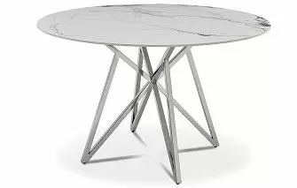 Стол Natalie 120, белый мрамор/сталь