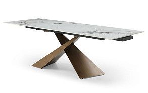 Стол раскладной Savoy Bronze 180-240, белая керамика/бронза Стол раскладной Savoy Bronze 180-240, белая керамика/бронза