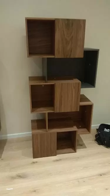 Стеллаж Palo Walnut, орех/серая полка - фото 13