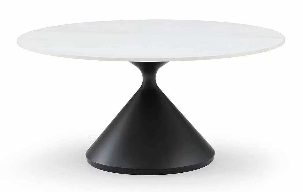 Стол журнальный Sanremo (90), белая керамика/черный