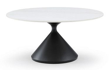 Стол журнальный Sanremo (90), белая керамика/черный