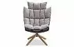 Кресло и оттоманка в стиле Husk, серый