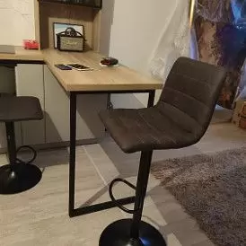 Стул барный Glover, серо-коричневый/черный