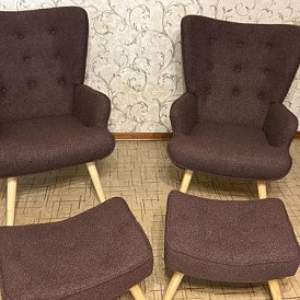 Кресло Hygge, бежевый/орех