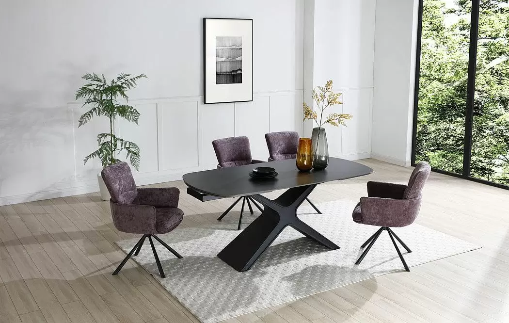 Стол раскладной Charlotta 160-240, черная керамика - фото 5