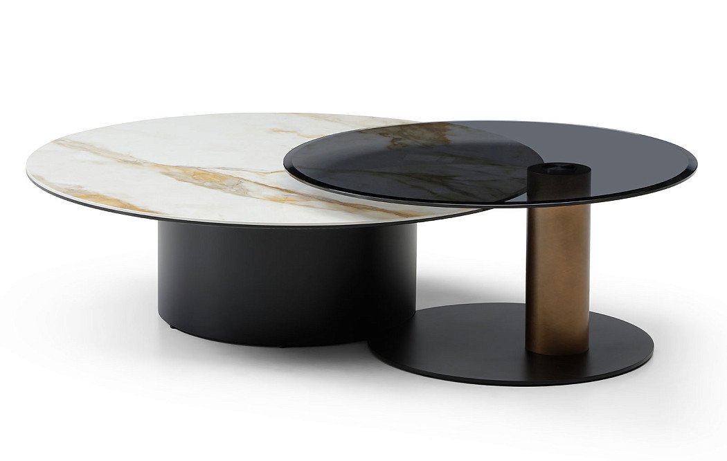 Набор из 2-х столов журнальных Mist, керамика/дымчатое стекло