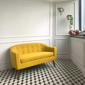 Диван Florence 2-х местный, темно-серый/цветные пуговицы