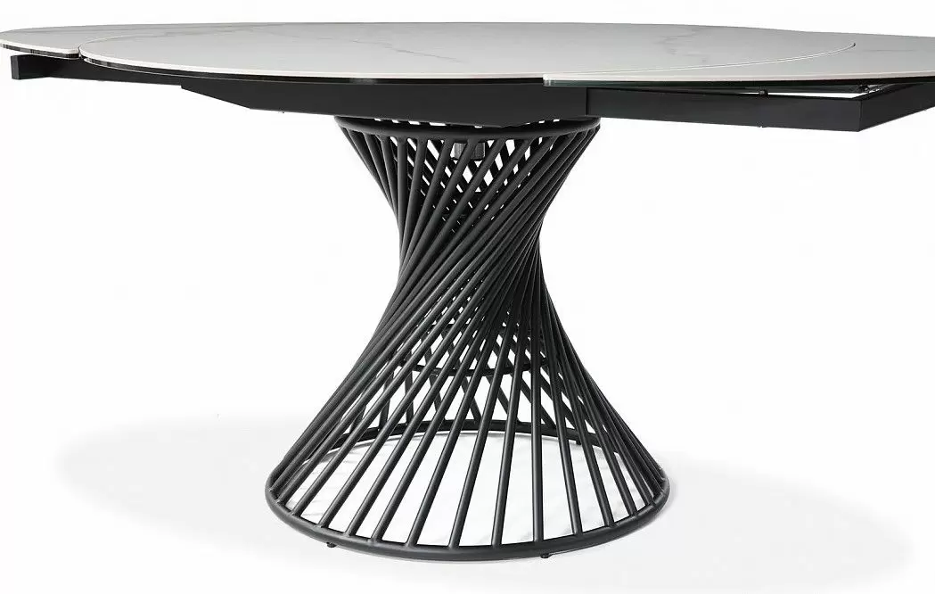 Стол раскладной Tornado 120-180, белая керамика/черный - фото 13