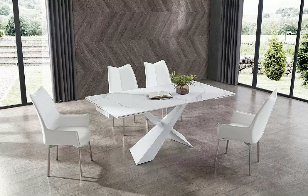 Стол раскладной Savoy 180-240, белая керамика - фото 2